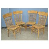 4pcs Cane Bottom Spindle Press Back Dining Hairs