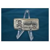 1oz .999 Silver Skull & Crossbones Hand Pour Bar