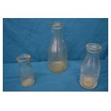 3pcs Richmond & Columbus, MI Dairy Bottles