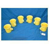 6pcs Sunflower Yellow Fiesta Pottery Mugs