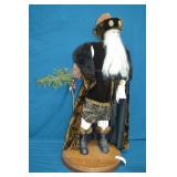 36" Tall Porcelain Old World Santa Figure on Stand