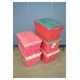 5pcs 14" x 20" x 12" Deep Flip Top Plastic Totes