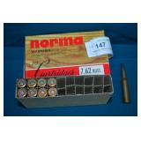 9 Rounds Norma 7.62 Russian Ammunition