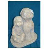 1970s Austin Prod. M Besunder Girl & Dog Sculpture
