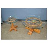 2pc Set Glass Top Ship