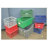 9pcs Various Plastic Totes & Crates No Lids
