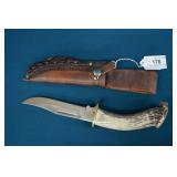 Silver Stag USA 11" Crown Horn Handle Bowir Knife