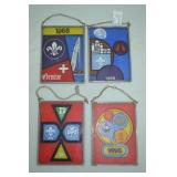 4pcs World Scout Movement Leaded Glass Panels