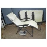 4 Frontgate Folding Canvas Patio Lounge Chairs