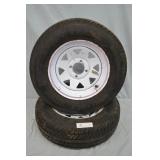 2pcs 13" x 4 Lug Trailer Tires & Wheels