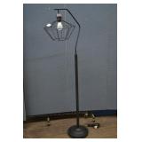 60" Tall Lantern Cage Style Armed Floor Lamp