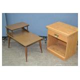 Lot Wooden Nightstand & End Table