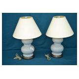 2 Pottery Barn Alexis Powder Blue 26" table Lamps