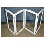 4 Panel Freestanding Wood Frame Pet Gate