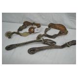 Pair Vintage Western Riding Spurs w/ 2 Sets Straps