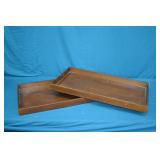 2 Pottery Barn Mahogony Wood Serving Trays