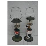 2 Coleman Dual Mantle Propane Camp Lanterns