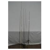 Lot of 6 Various Fishing Poles & Reels