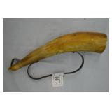 Antique 10" Handmade Bovine Powderhorn