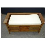 45" Mission Style Oak Breezeway Bench w/ Pad