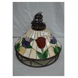 21' Tiffany Style Leaded Slag Glass Hanging Light