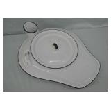 Antique Porcelain Enameled Bedpan Commode w/ Lid