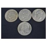 4pc 1972 US Eisenhower Clad $1 Coins