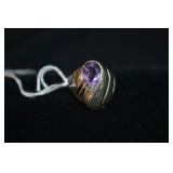 Sterling & Amethyst Size 9 Ring