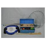 Fishing Tackle Box, Net, Ice Rod, & More