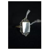 Sterling & Mother of pear Inlay Size 9 Ring