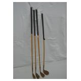4 Shaler Antique Hickory Shaft Golf Clubs