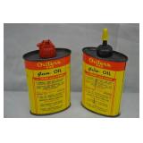 2 Vintage Outers 3oz Gun Oil Oiler Cans