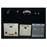 6 Pair Various Sterling Silver Earrings