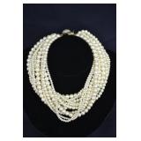 Vintage Carolee Multi-Strand Faux Pearl Necklace