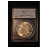 1921 Morgan US Silver Dollar SEGS MS-63 Zerbie Die