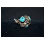 Sterling Silver & Turquoise Size 9 Ring