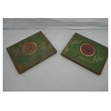 2 Antique Lucky Strikes Cigarette Metal Tins