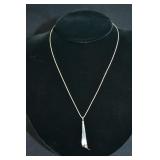 16' Sterling Box Chain & Teme Pendant