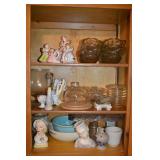 Cabinet Lot Vintage Figurines, Glassware & More