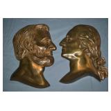Antique Bronze Finish Lincoln, Washington Plaques