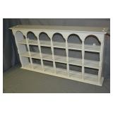 37" White Painted Wood Wall Mount China Shelf