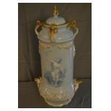 German Copenhagen 14" Porcelain Vase With Lid