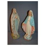 2pcs Vintage Madonna 17" Statues