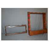 2pcs Wall Mount Wooden Long Gun Racks