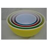 Mid Century Pyrex Colors Nesting Mixing Bowl Set