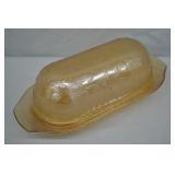 1950s Jeannette Glass Floragold Louisa Butter Dish