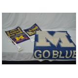4 University of Michigan Car & Other Flags