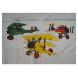 3pc Set 1970s Cast Aluminum Airplane Wall Decos