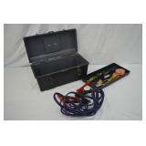 20" Toolbox w/ Jumper Cables & Misc Tools