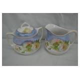 PM Bavaria German Floral Rose Creamer & Sugar Set